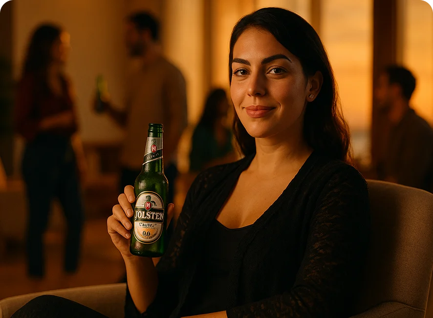 Assorted Holsten non-alcoholic malt beverage bottles