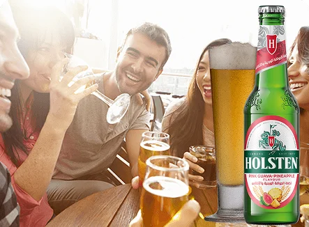 Holsten malt beverage bottles displayed together