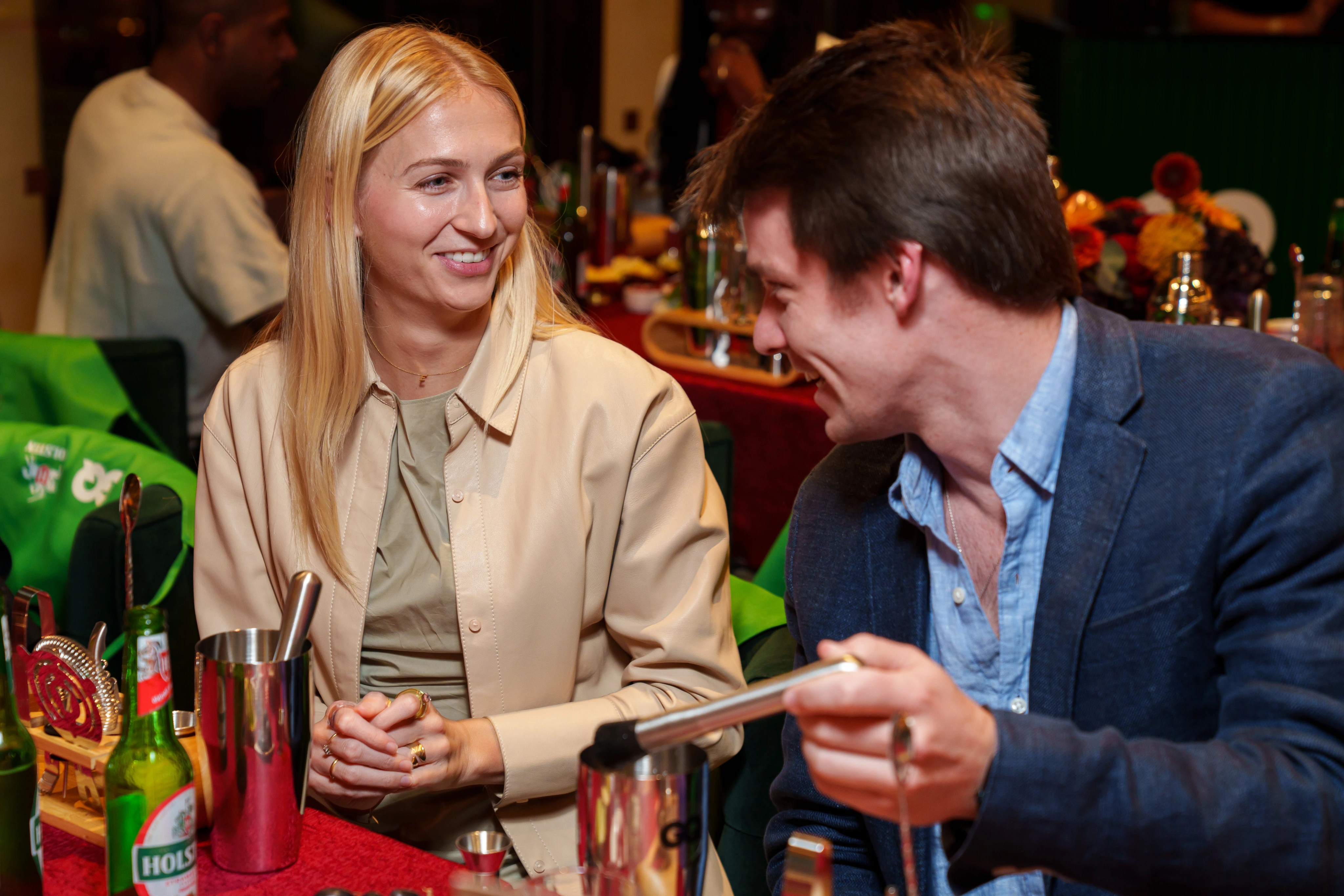 Holsten malt drink bottle with condensation